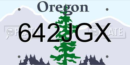 642JGX Oregon License Plate