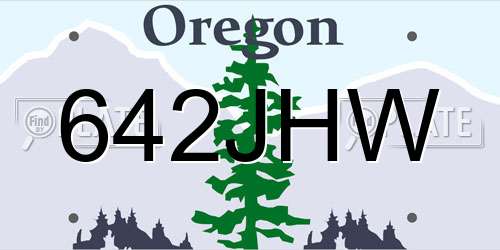 642JHW Oregon License Plate