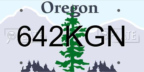 642KGN Oregon License Plate