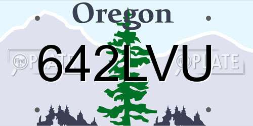 642LVU Oregon License Plate