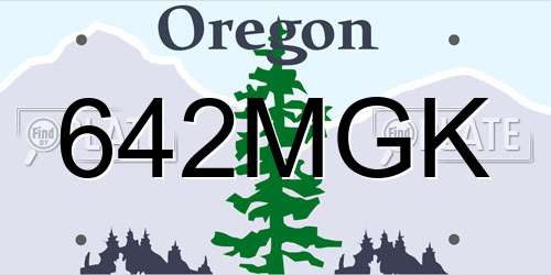 642MGK Oregon License Plate