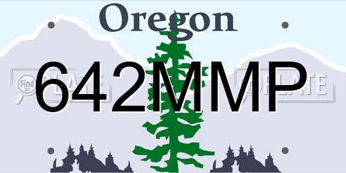 642MMP Oregon License Plate