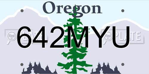 642MYU Oregon License Plate