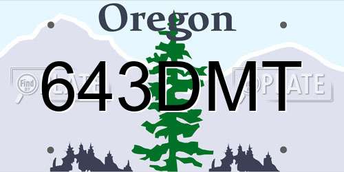 643DMT Oregon License Plate