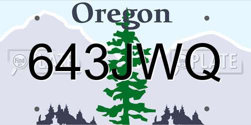 643JWQ Oregon License Plate
