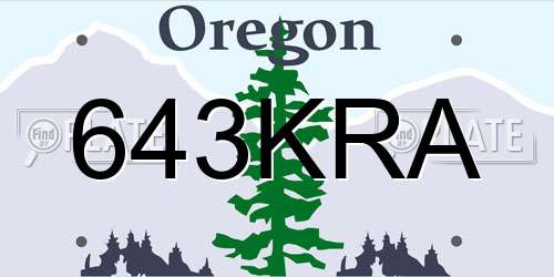 643KRA Oregon License Plate