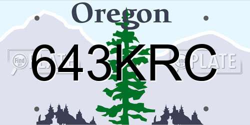 643KRC Oregon License Plate