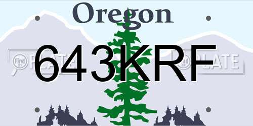 643KRF Oregon License Plate