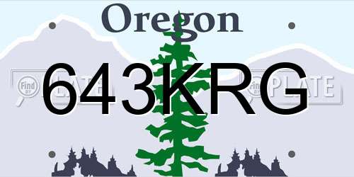 643KRG Oregon License Plate