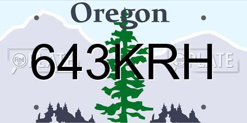 643KRH Oregon License Plate