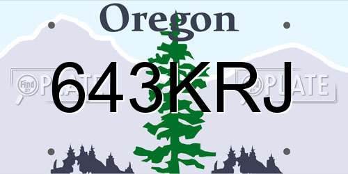 643KRJ Oregon License Plate