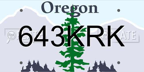 643KRK Oregon License Plate