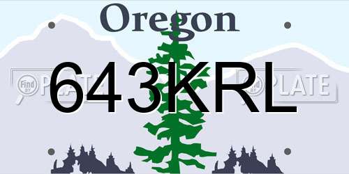643KRL Oregon License Plate