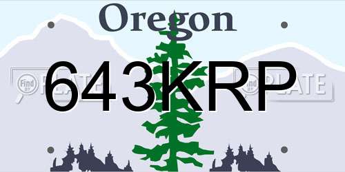643KRP Oregon License Plate