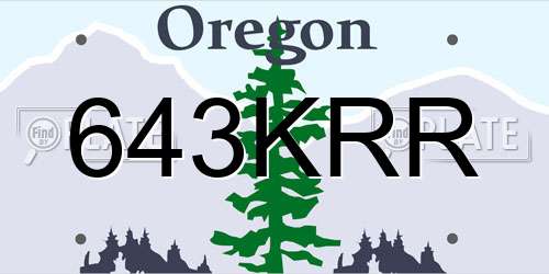 643KRR Oregon License Plate