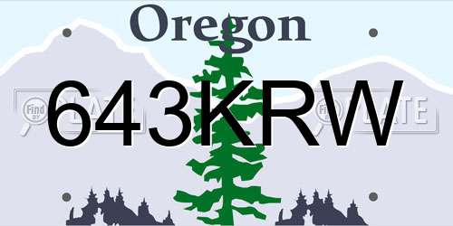 643KRW Oregon License Plate