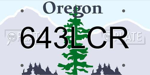 643LCR Oregon License Plate
