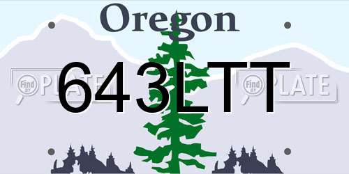 643LTT Oregon License Plate