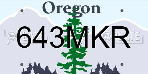 643MKR Oregon License Plate