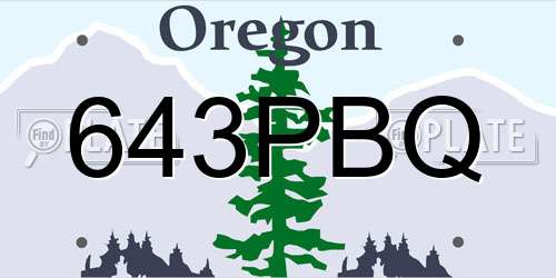 643PBQ Oregon License Plate