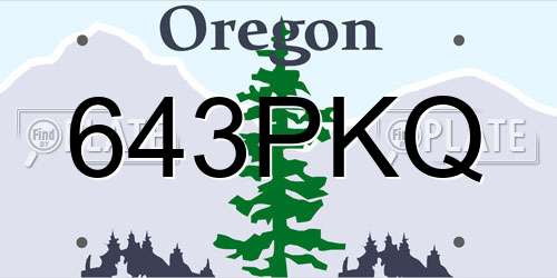 643PKQ Oregon License Plate