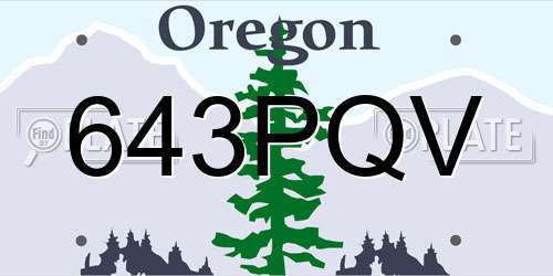 643PQV Oregon License Plate