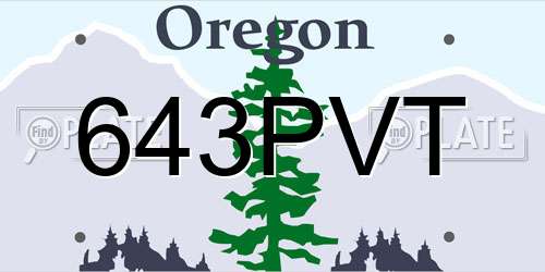 643PVT Oregon License Plate