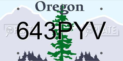 643PYV Oregon License Plate