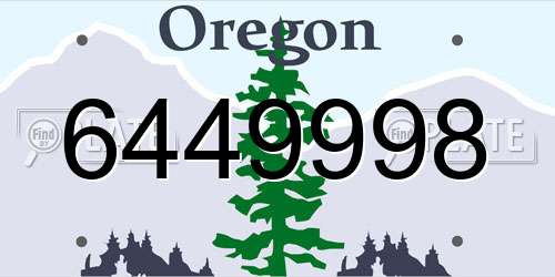 6449998 Oregon License Plate