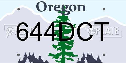644DCT Oregon License Plate