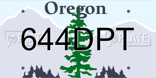 644DPT Oregon License Plate