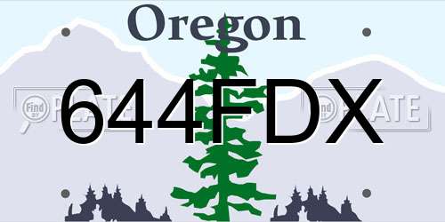 644FDX Oregon License Plate