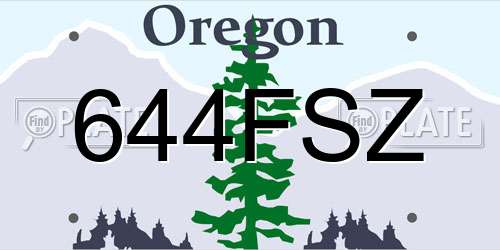 644FSZ Oregon License Plate