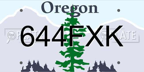 644FXK Oregon License Plate