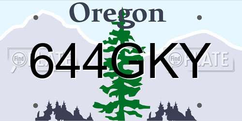 644GKY Oregon License Plate