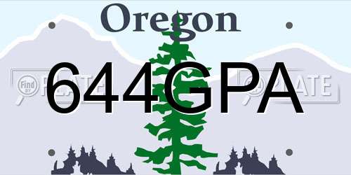 644GPA Oregon License Plate