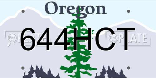 644HCT Oregon License Plate
