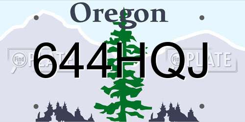 644HQJ Oregon License Plate
