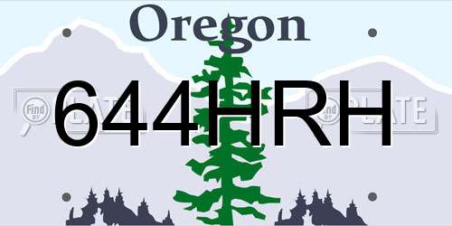 644HRH Oregon License Plate