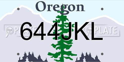 644JKL Oregon License Plate