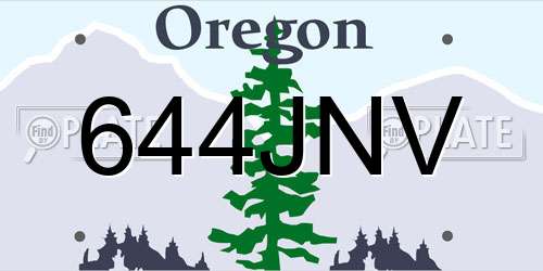 644JNV Oregon License Plate