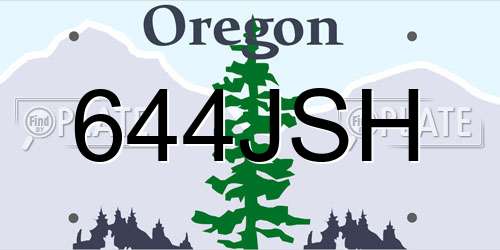 644JSH Oregon License Plate