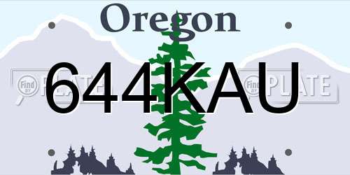 644KAU Oregon License Plate