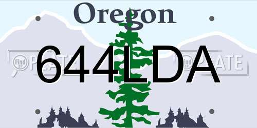 644LDA Oregon License Plate