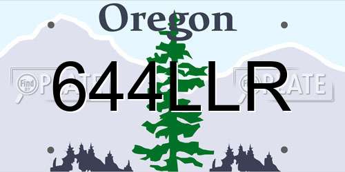 644LLR Oregon License Plate