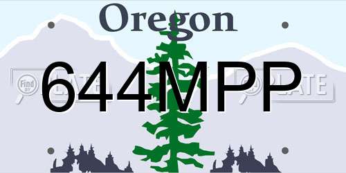 644MPP Oregon License Plate