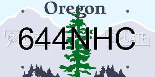 644NHC Oregon License Plate
