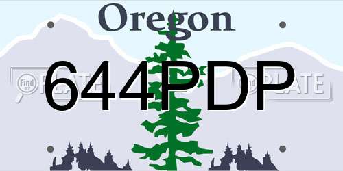 644PDP Oregon License Plate