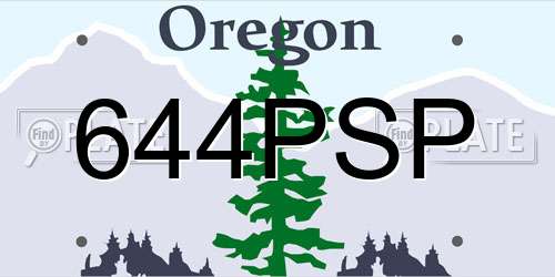 644PSP Oregon License Plate