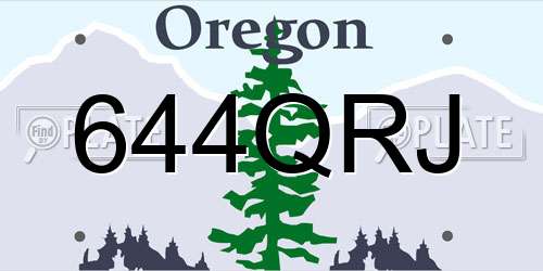 644QRJ Oregon License Plate